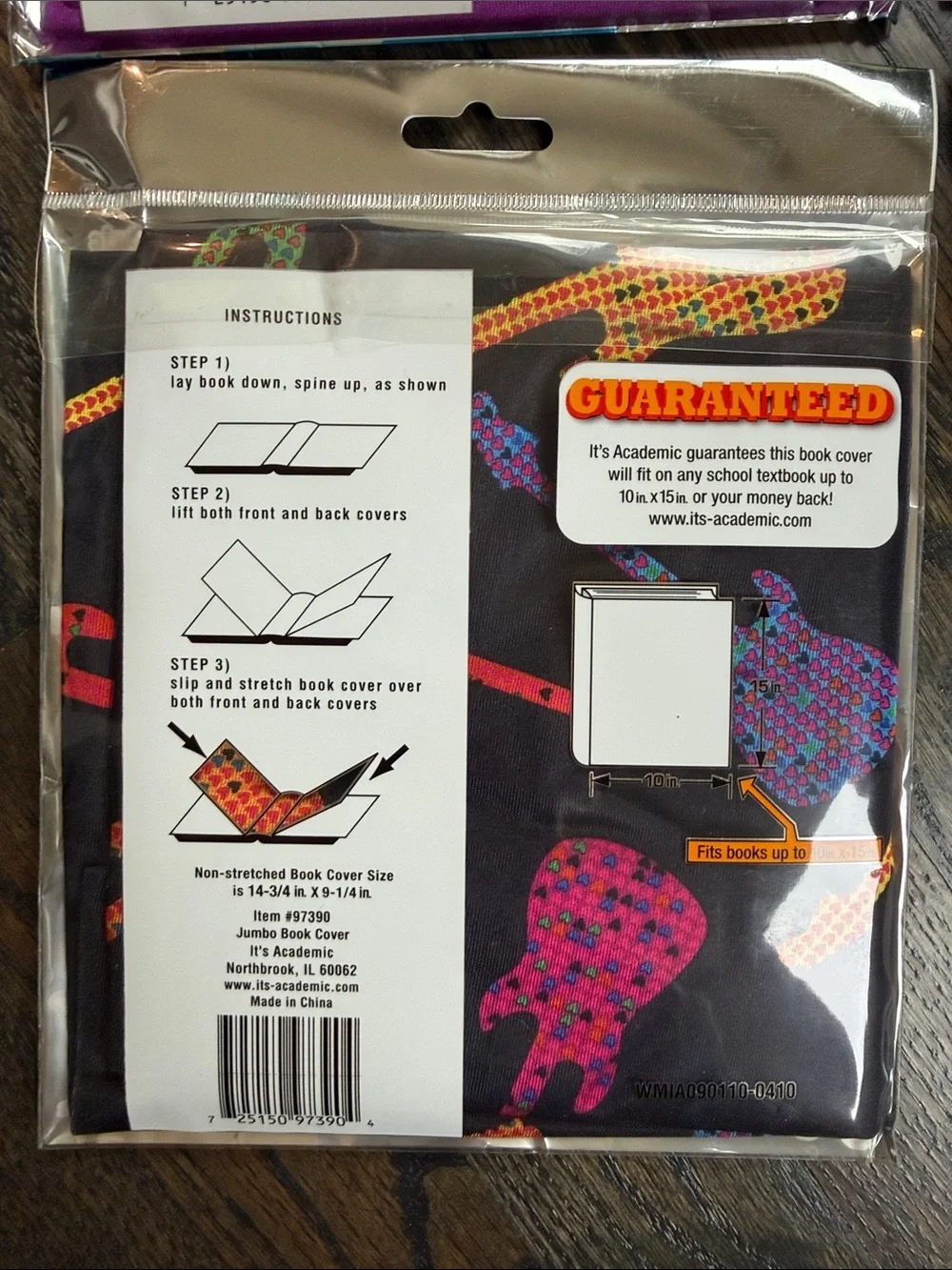 6 Jumbo Super Stretchy Book Cover - Assorted Bright Colors & 12 folders